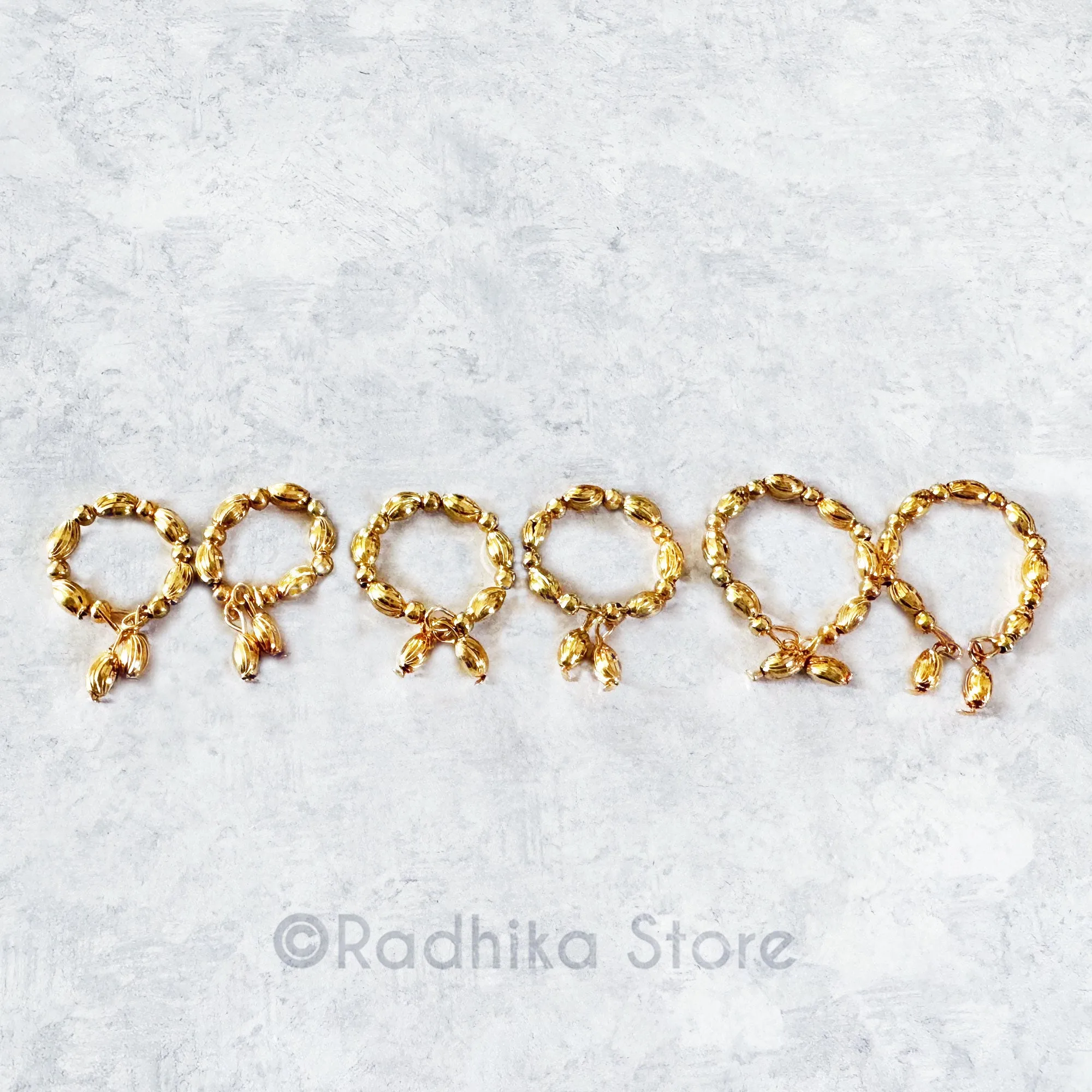 Golden Dangle Bangles/ Anklets- Choose Size