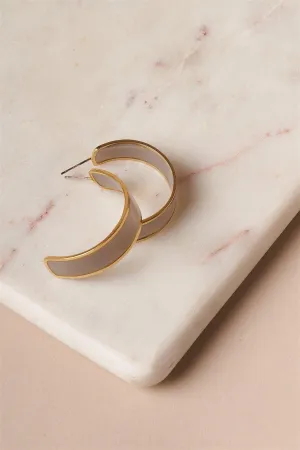 Grey Half Hoop Earrings