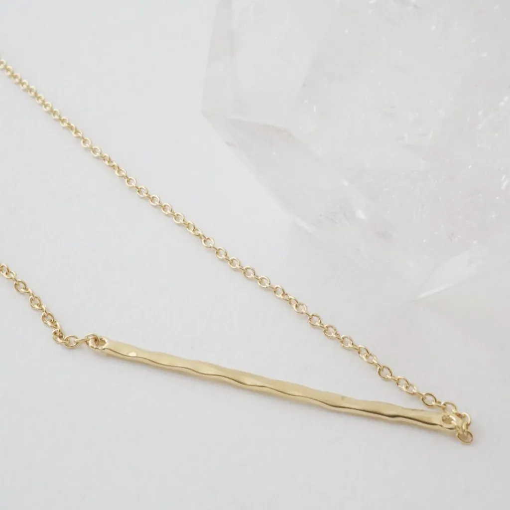 Hammered Classic Bar Necklace