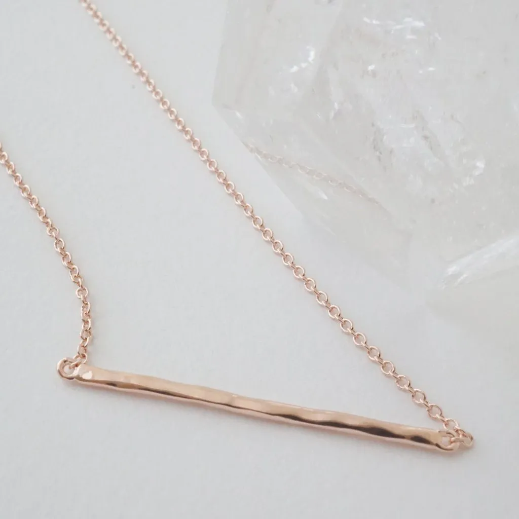 Hammered Classic Bar Necklace