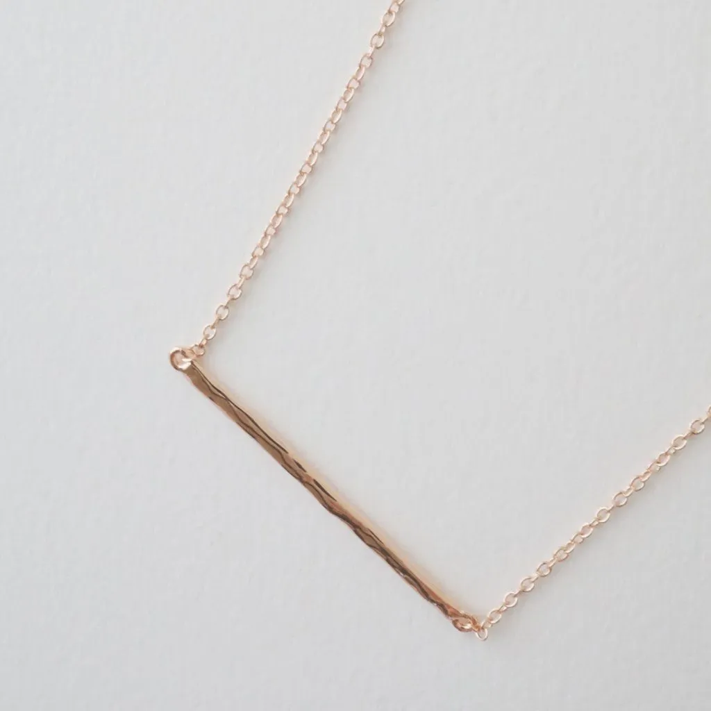 Hammered Classic Bar Necklace