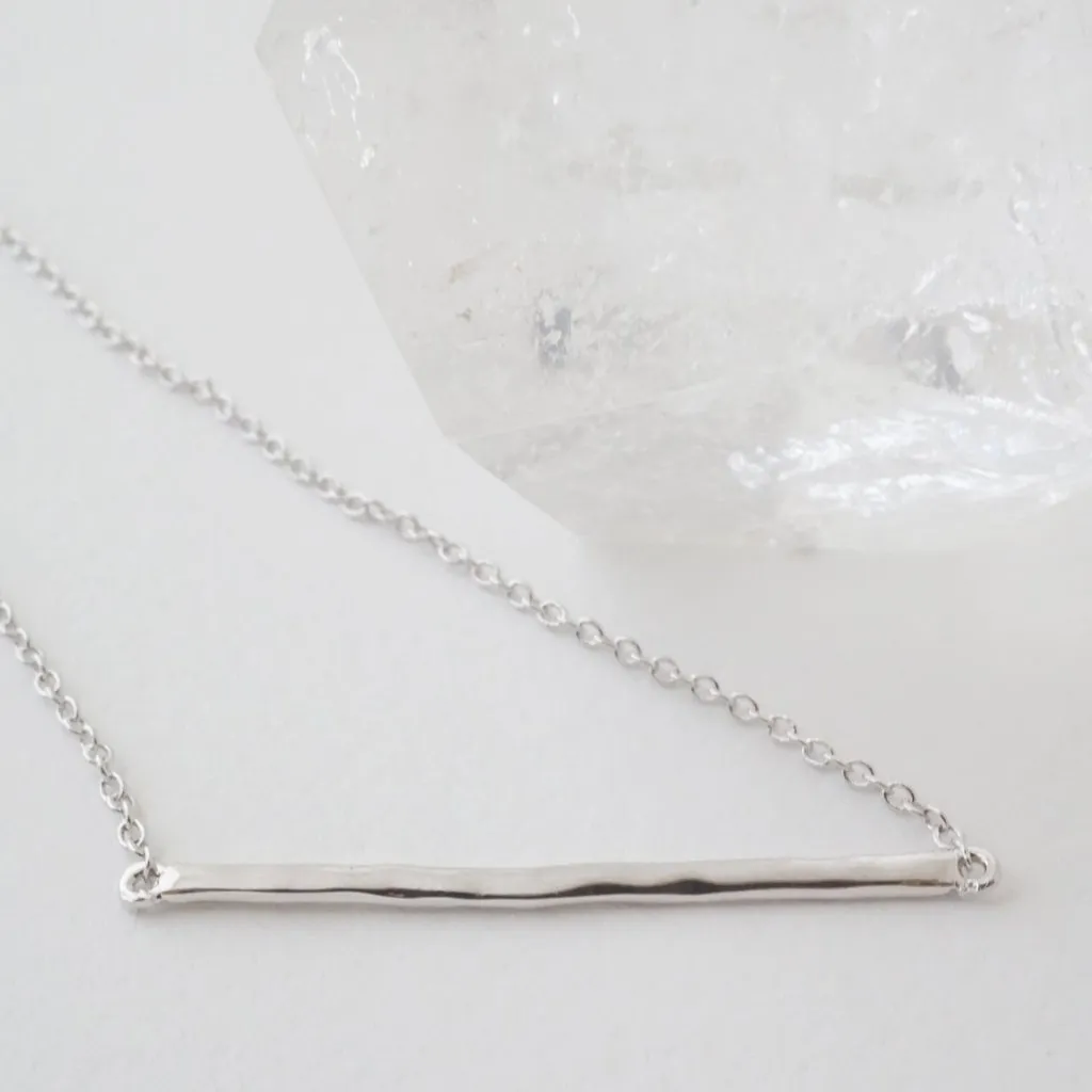 Hammered Classic Bar Necklace