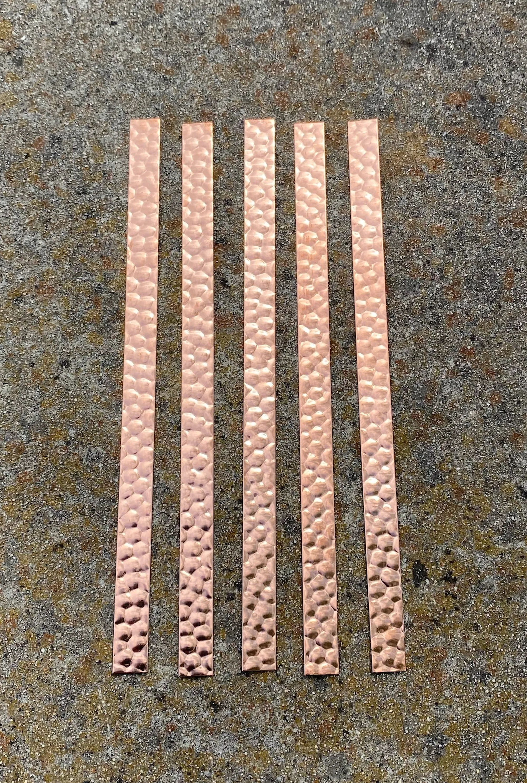 Hammered Copper Strips, 9"x.5" (5 Pack)