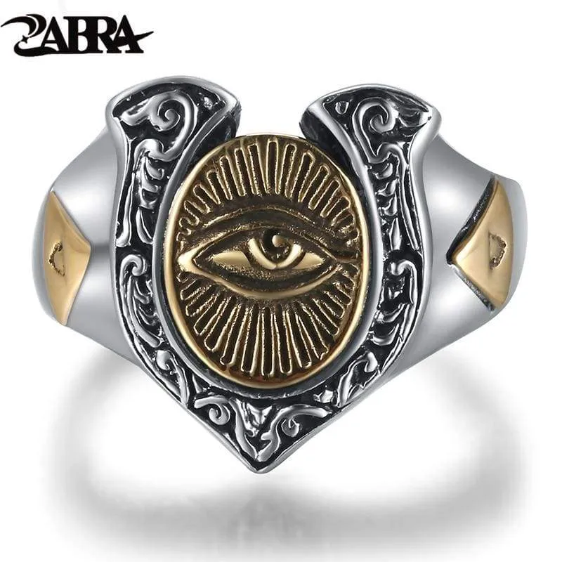 Illuminati Eye of Truth Biker Ring (Adjustable) - 925 Sterling Silver