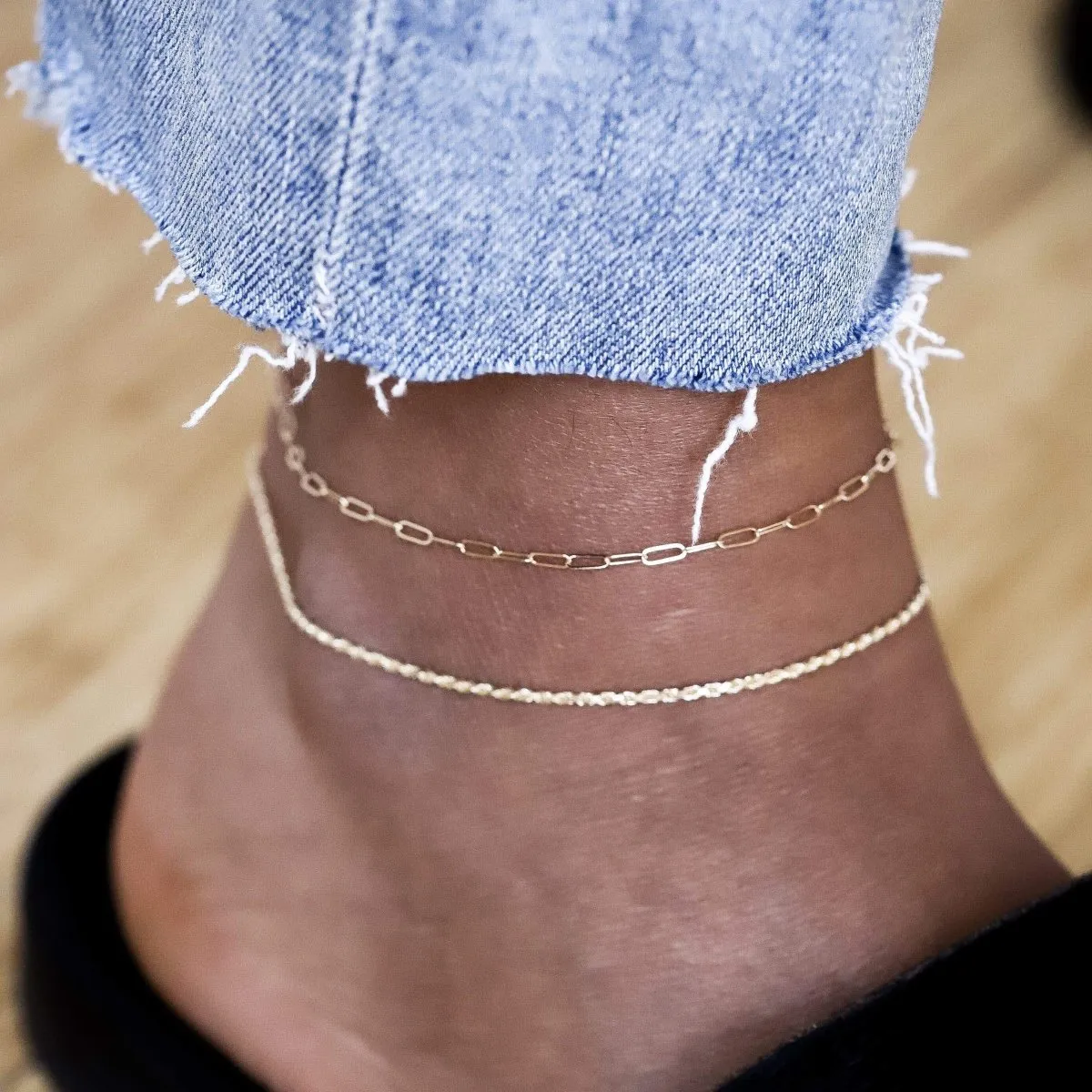 Infinite inseparable anklet - 14k yellow gold