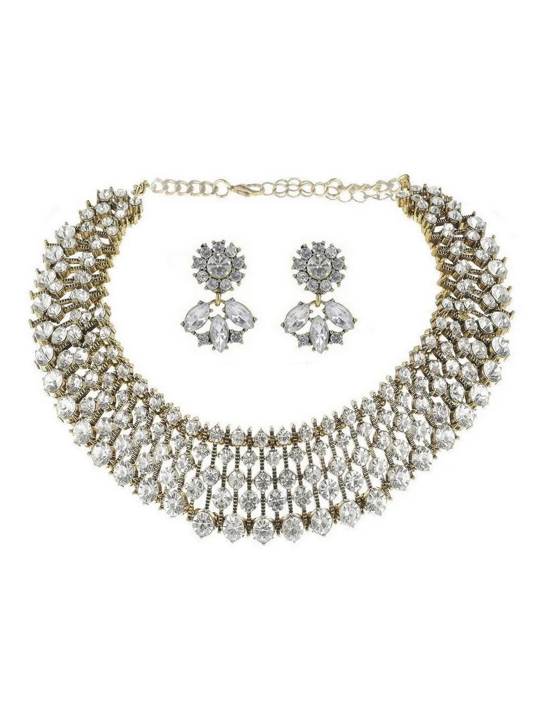 Ishhaara Bride In Diamond Choker With Earring Gold