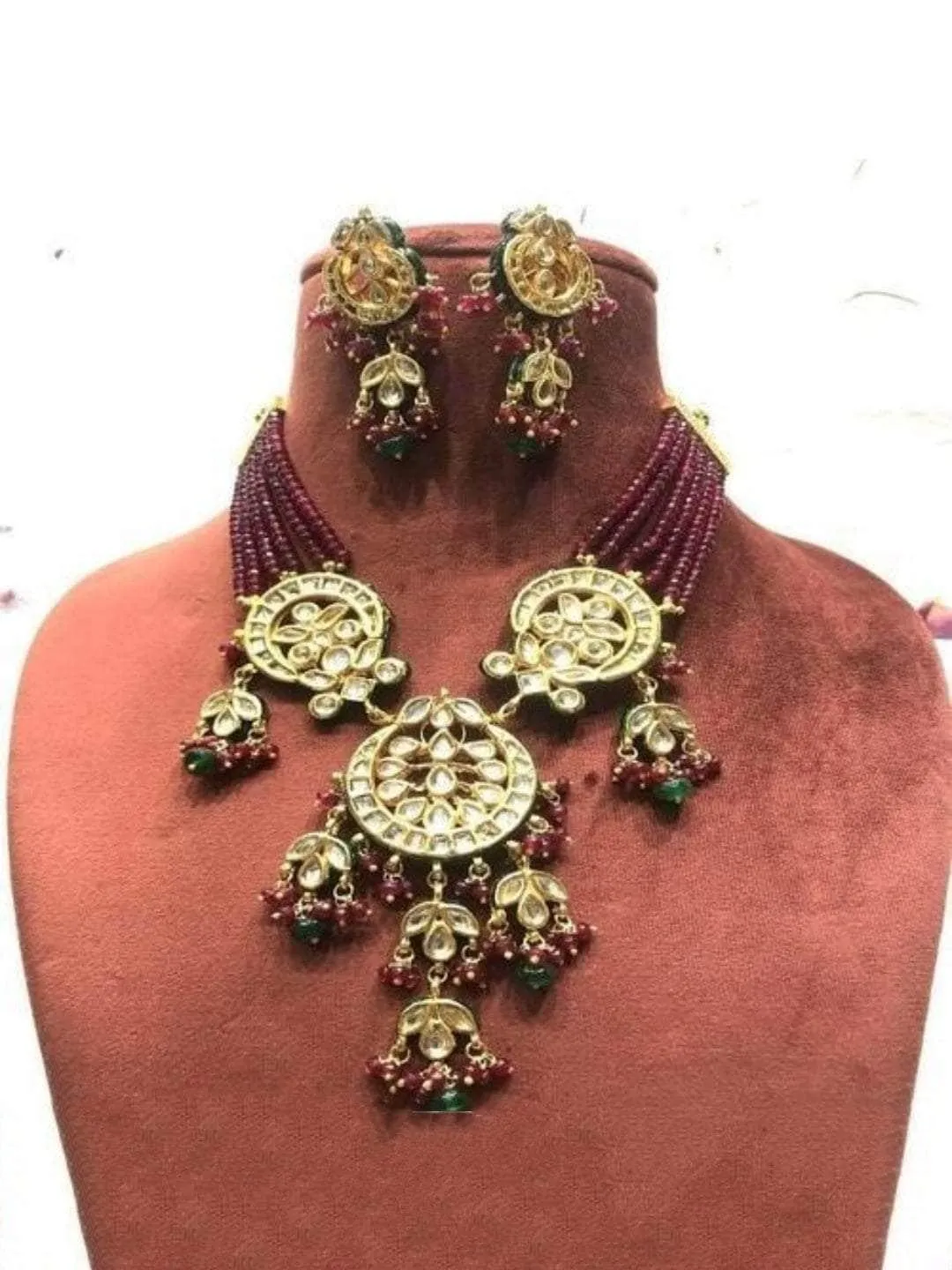 Kundan 3 Pendant Necklace