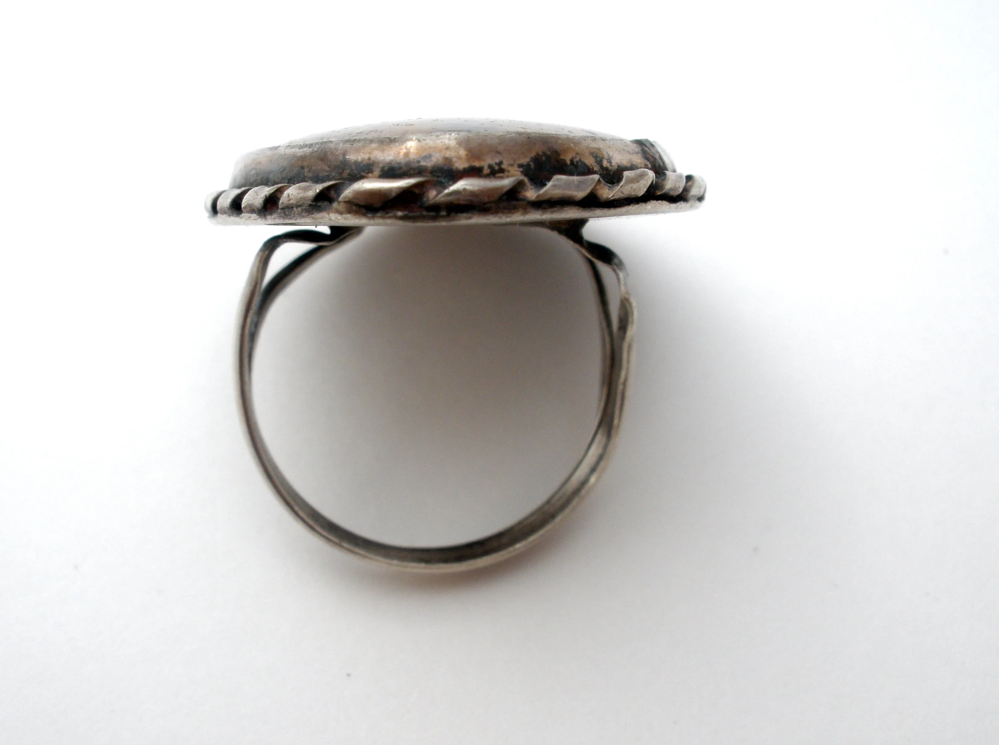 Large Jasper Ring in Sterling Silver Size 7.5 Vintage