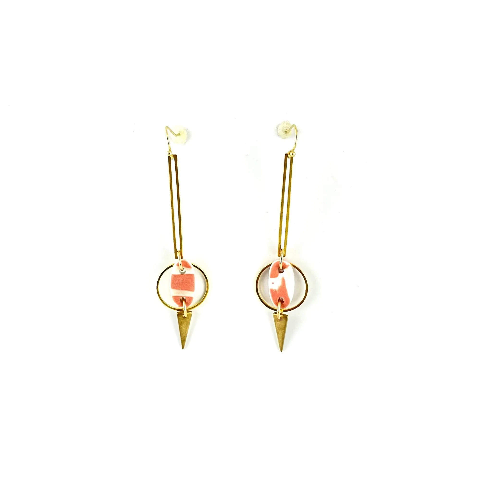 Linda Drop Pendant Earrings - Gold