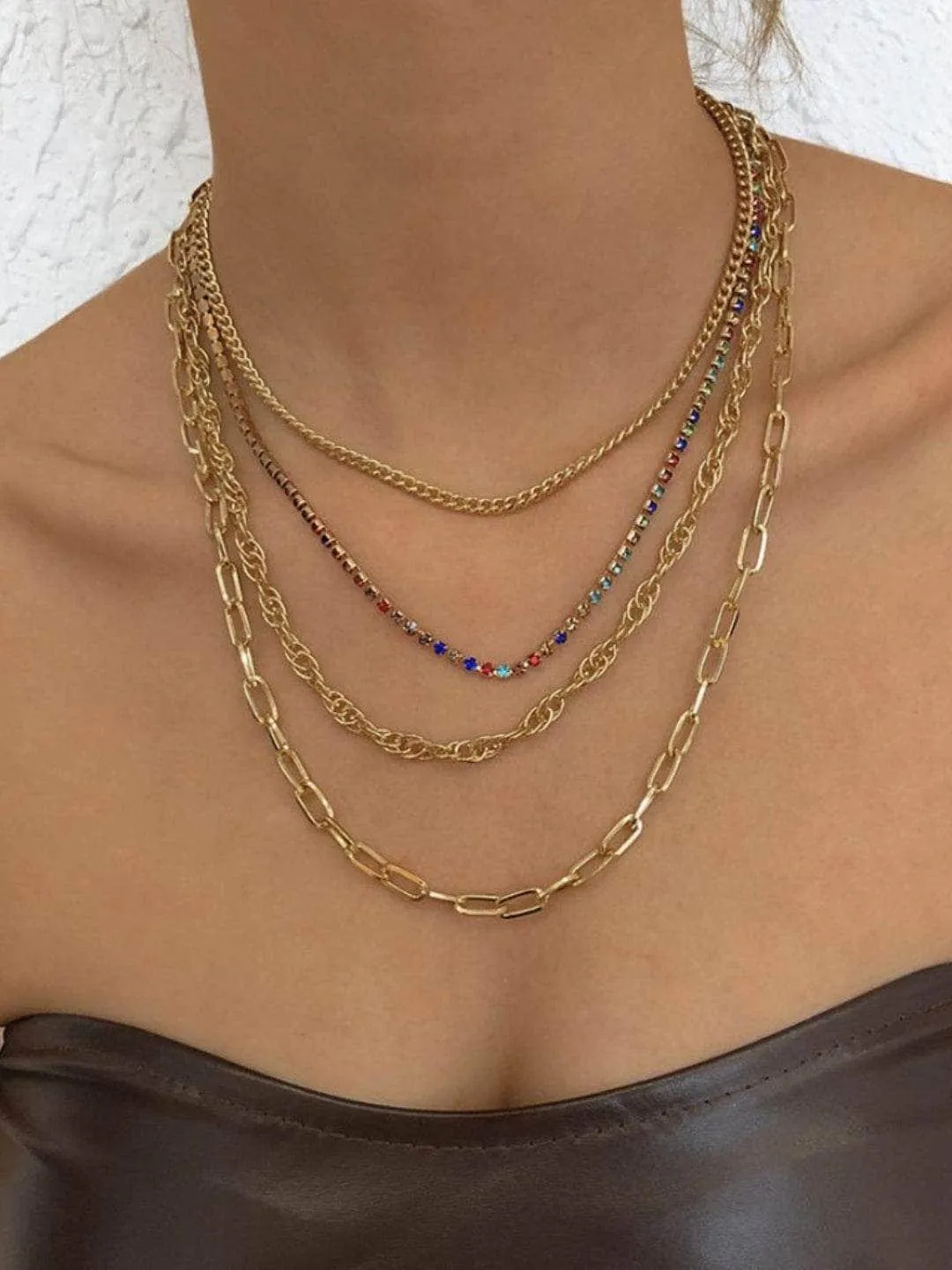 Link Multi Layer Necklace Set