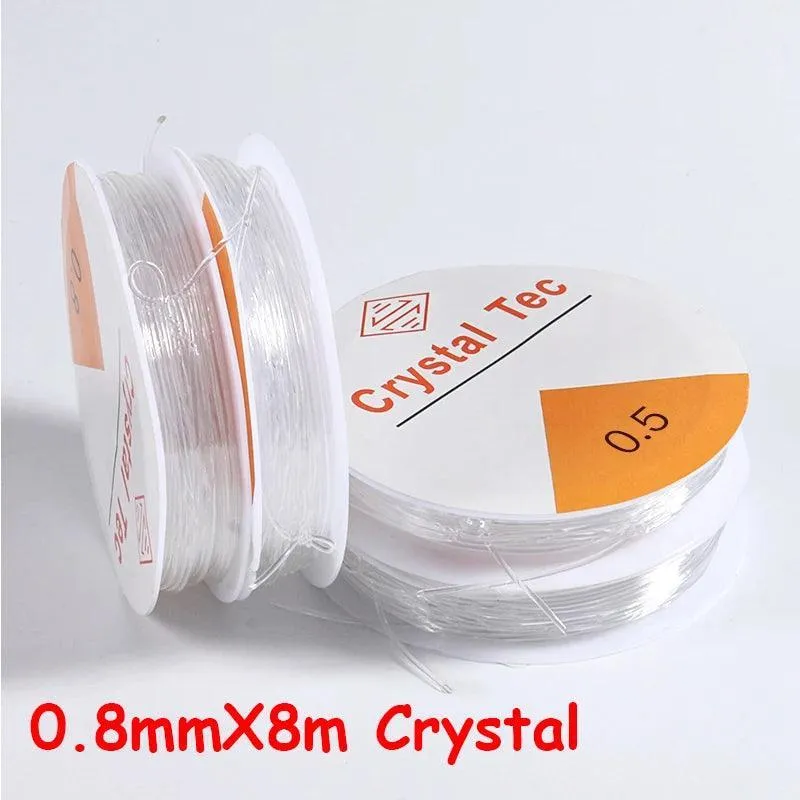 Louleur Plastic Crystal Beading Stretch Cord: White Elastic Line for Jewelry Making