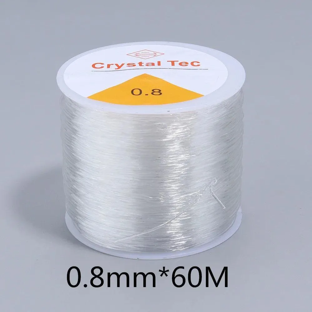 Louleur Plastic Crystal Beading Stretch Cord: White Elastic Line for Jewelry Making