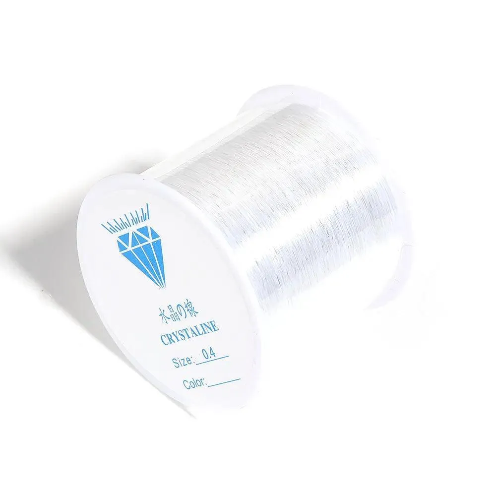 Louleur Plastic Crystal Beading Stretch Cord: White Elastic Line for Jewelry Making