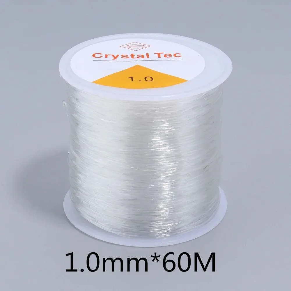 Louleur Plastic Crystal Beading Stretch Cord: White Elastic Line for Jewelry Making