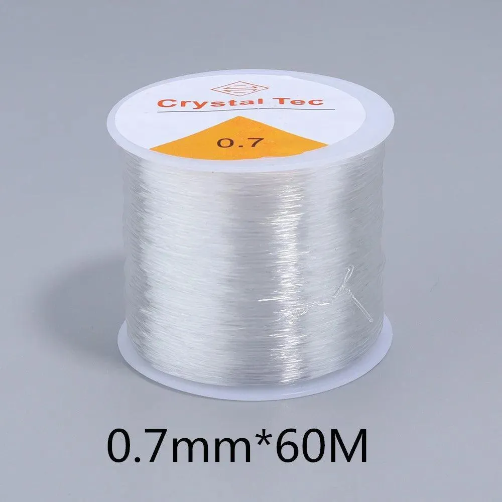 Louleur Plastic Crystal Beading Stretch Cord: White Elastic Line for Jewelry Making