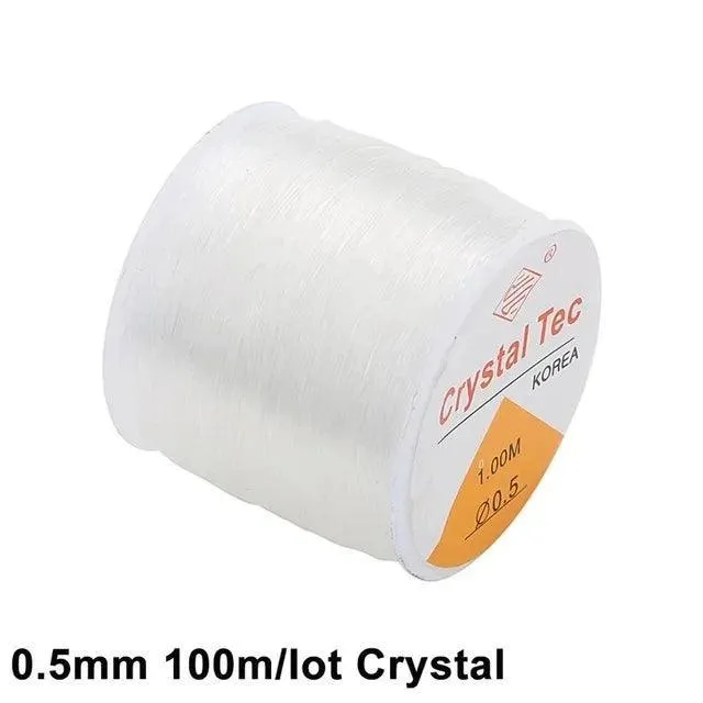 Louleur Plastic Crystal Beading Stretch Cord: White Elastic Line for Jewelry Making