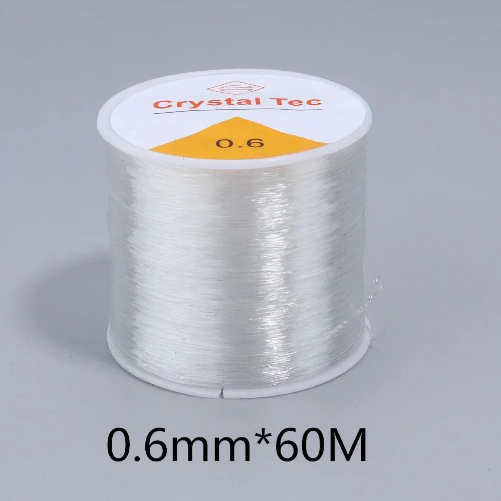 Louleur Plastic Crystal Beading Stretch Cord: White Elastic Line for Jewelry Making