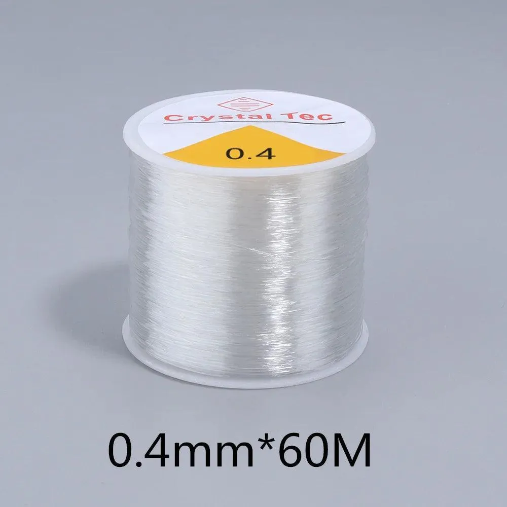 Louleur Plastic Crystal Beading Stretch Cord: White Elastic Line for Jewelry Making