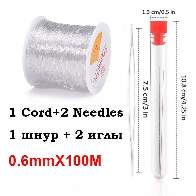 Louleur Plastic Crystal Beading Stretch Cord: White Elastic Line for Jewelry Making