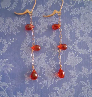 Luscious Sparkling Padparadscha Earrings