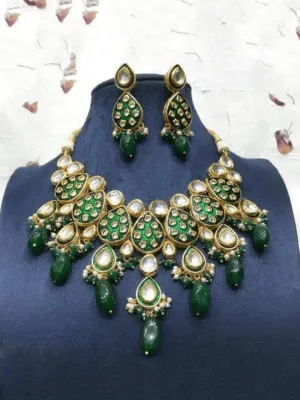 Meena Kundan Drop Necklace