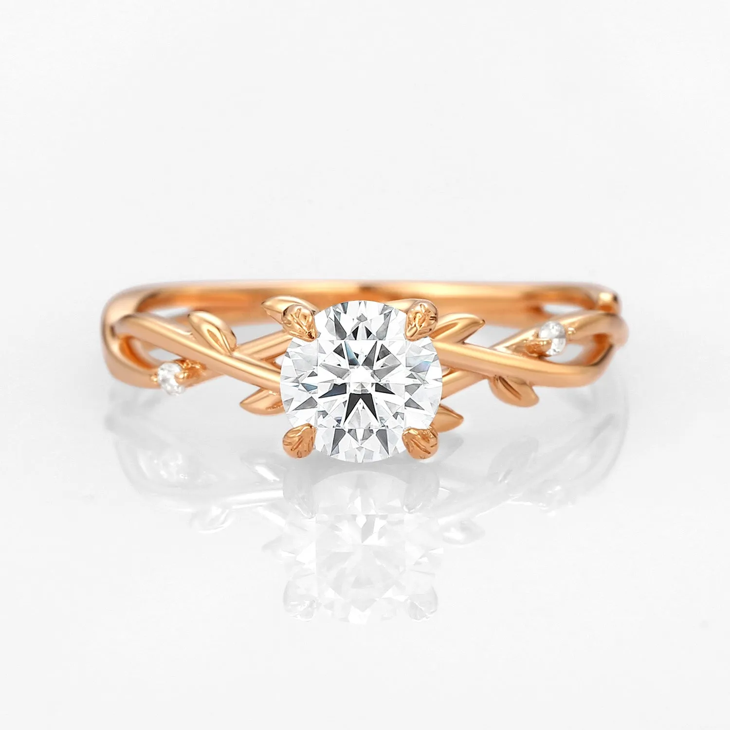 Moissanite Leafy Vintage Engagement Ring - Savannah