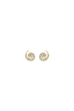 Moonshell Stud Earrings Yellow Gold