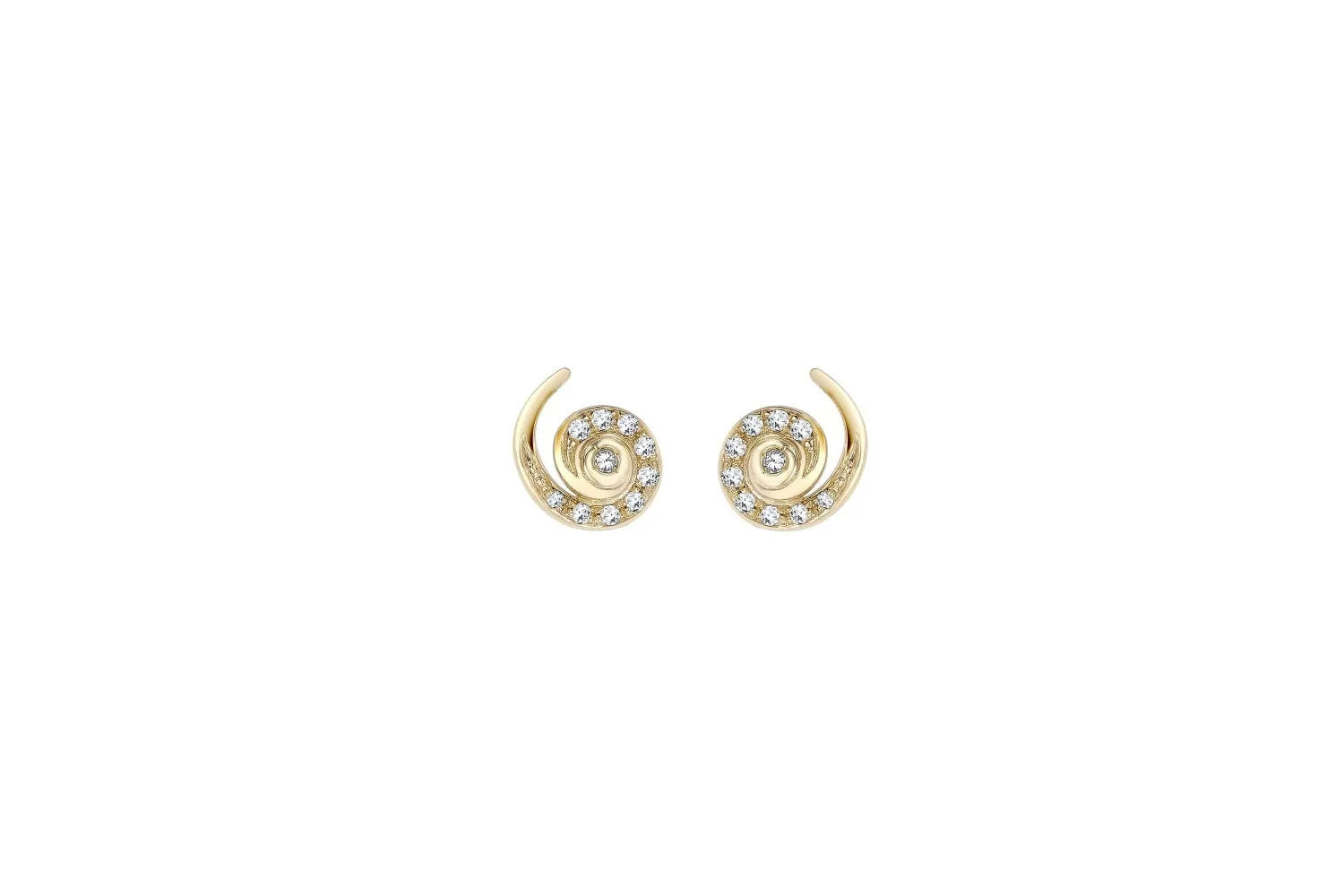 Moonshell Stud Earrings Yellow Gold