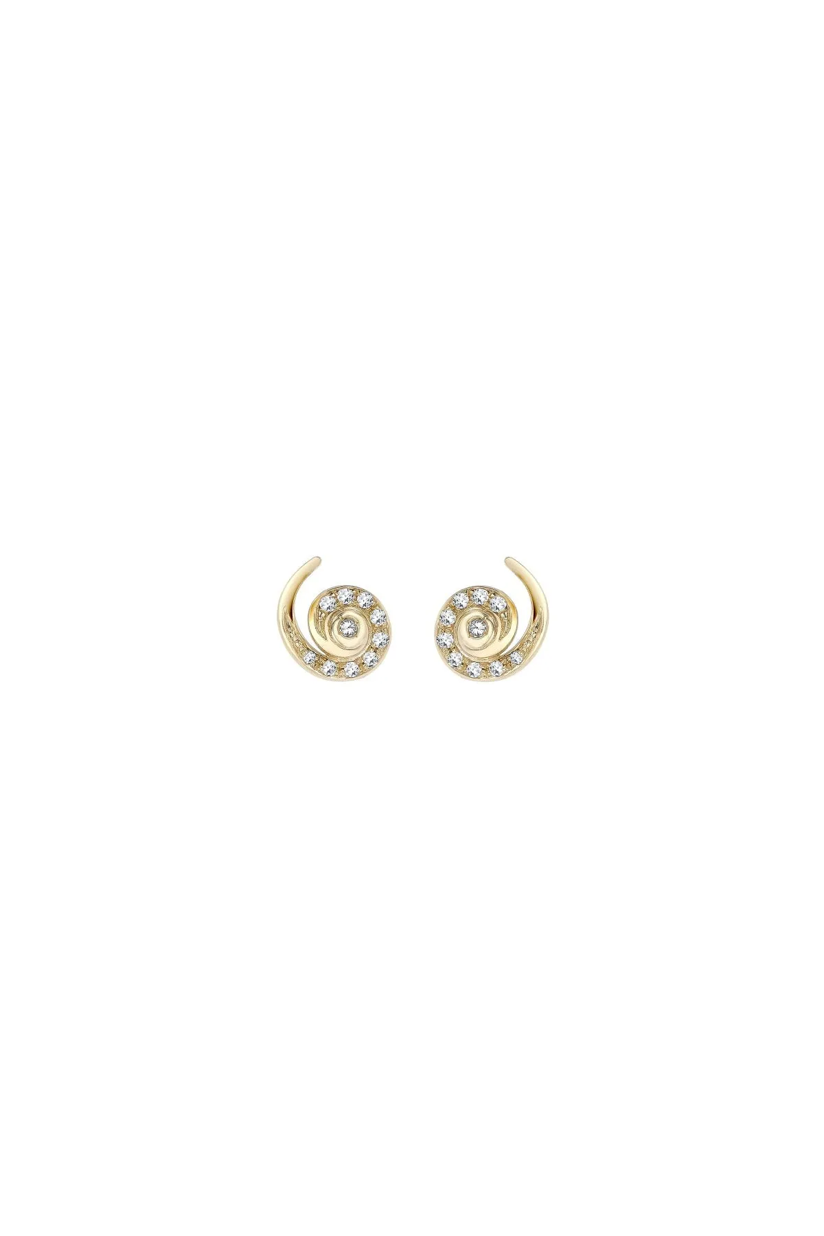 Moonshell Stud Earrings Yellow Gold