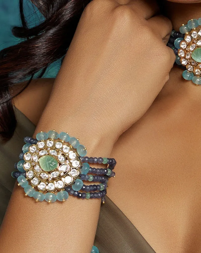 Multi Colour Kundan Polki Bracelet