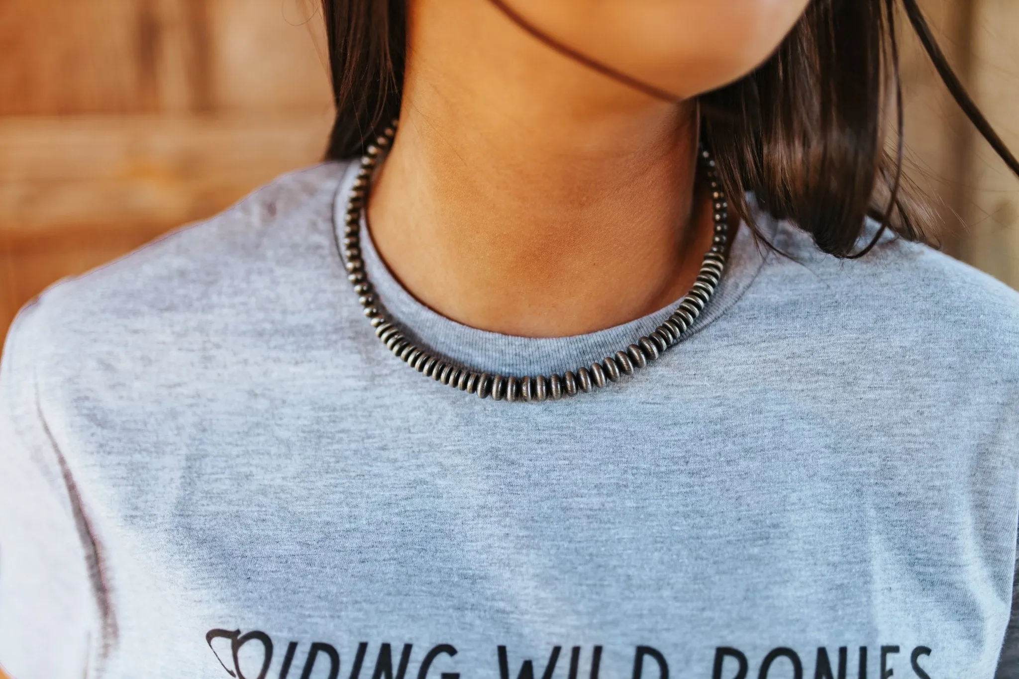 Navajo Silver Beaded Disc Choker