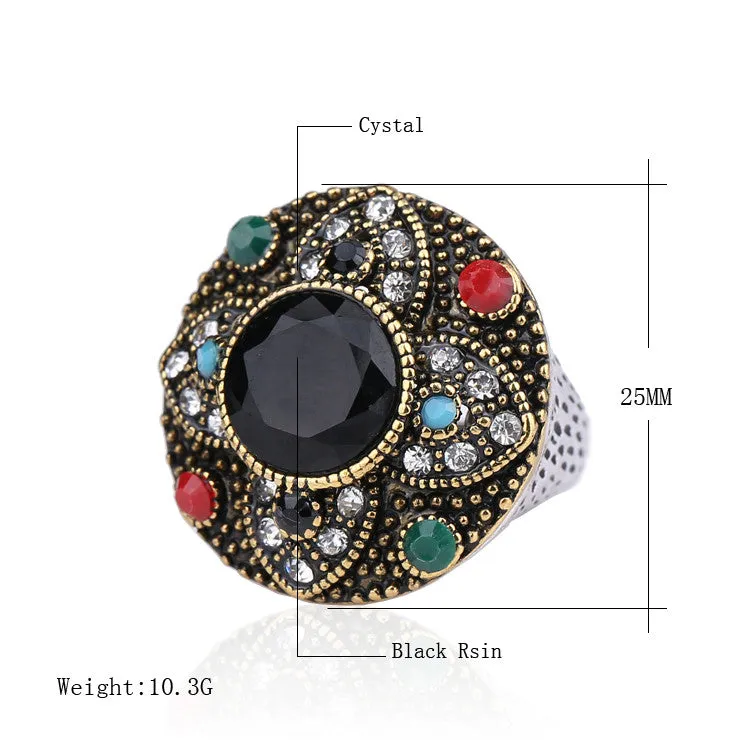 New fashion Jewelry Round-shaped 925 Sterling Silver Bohemian Rings for women