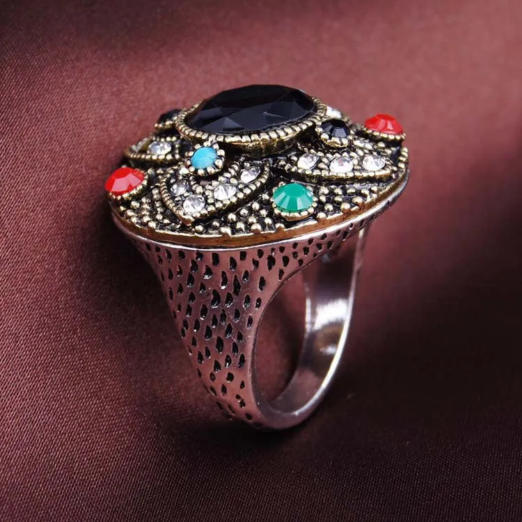 New fashion Jewelry Round-shaped 925 Sterling Silver Bohemian Rings for women