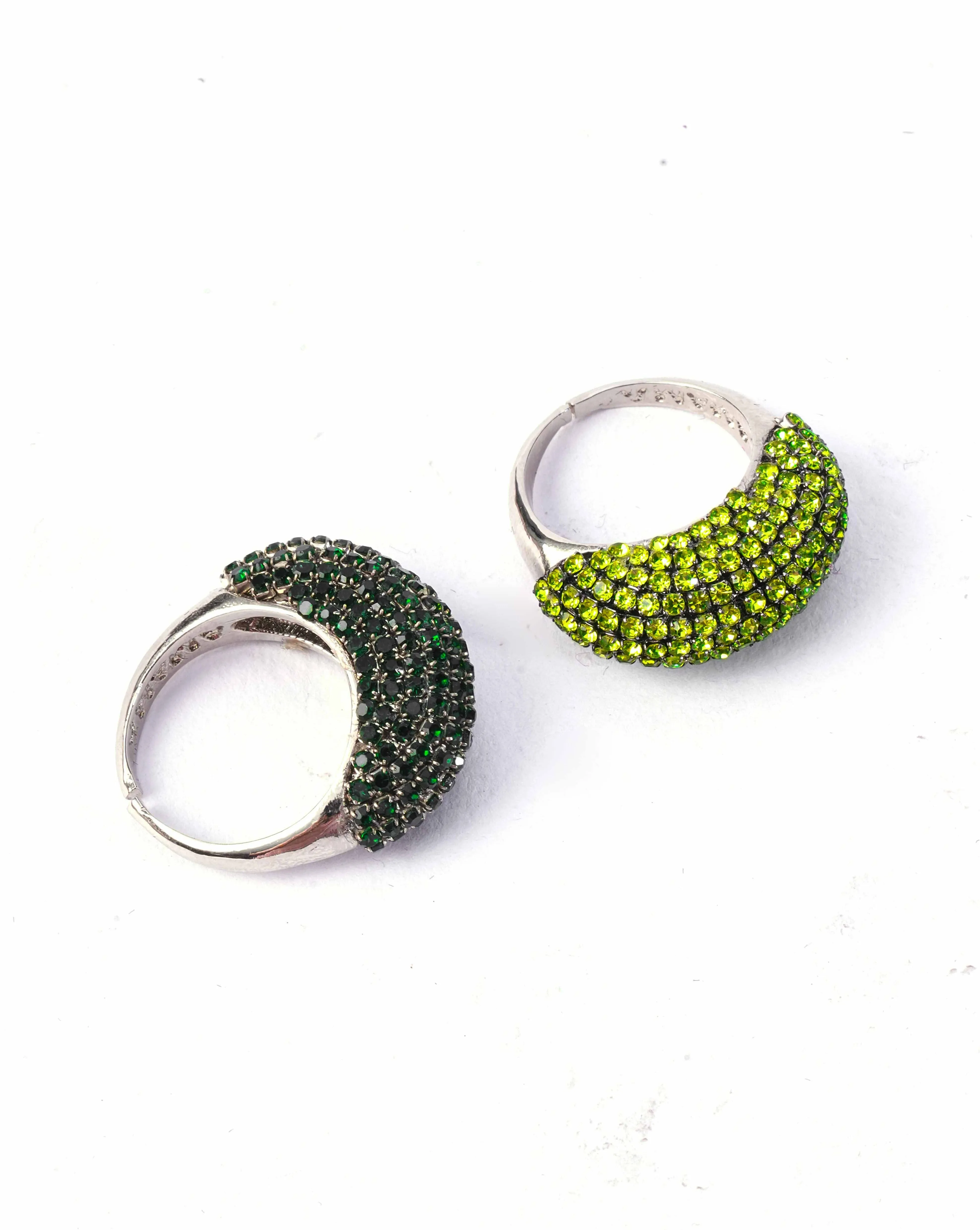 Nova Rings In Forest Green (Set Of 2)