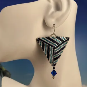 NovaNation color Earrings in a Modern Triangle Go Cats!