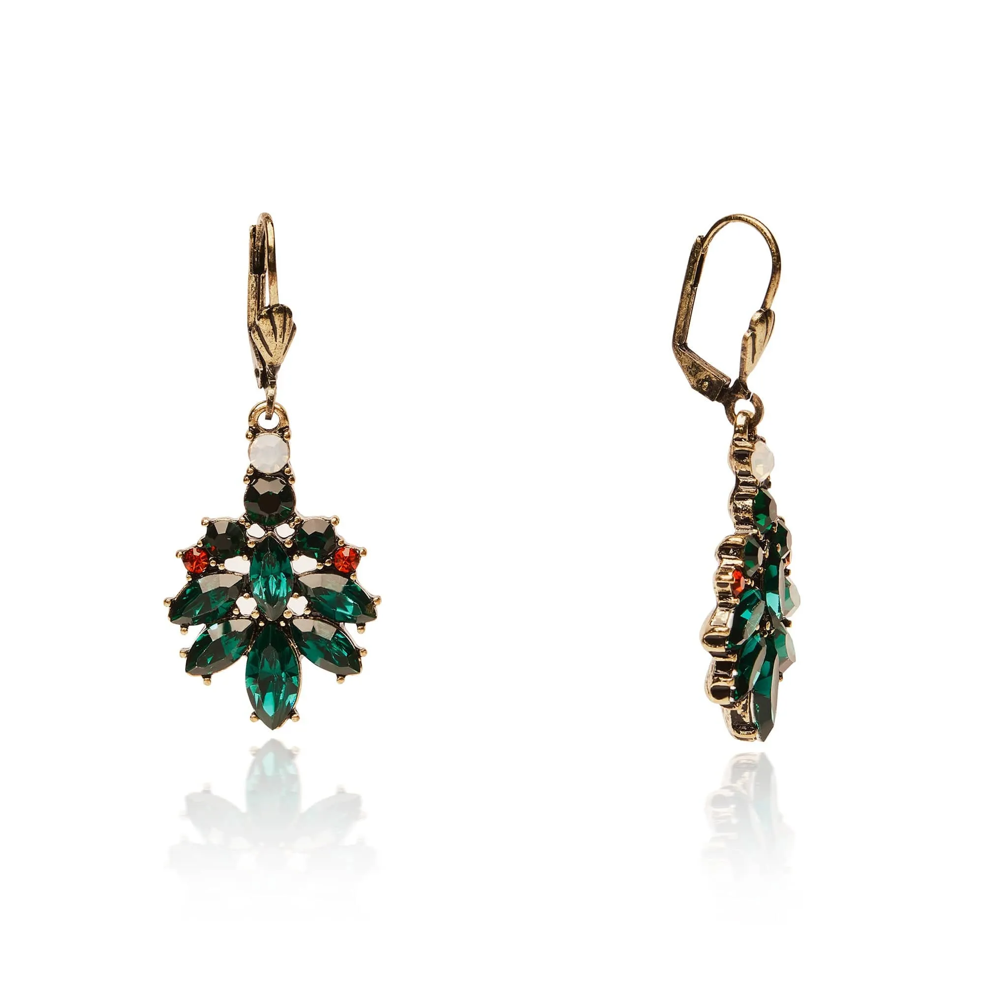 Novelty Christmas Tree Earrings: Dangle Earrings Green