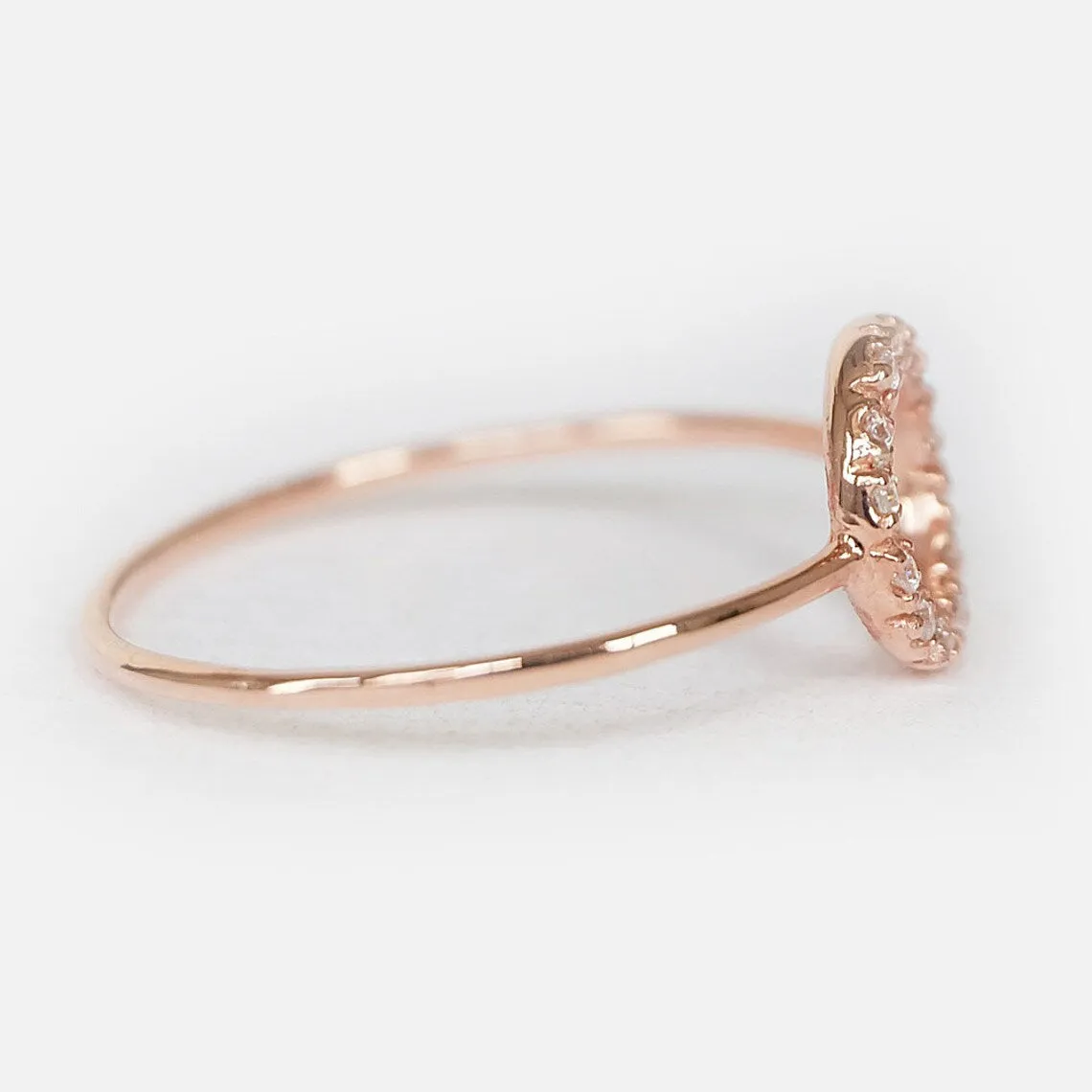 Open Circle Halo Rings - 14k Rose Gold Vermeil Promise Ring