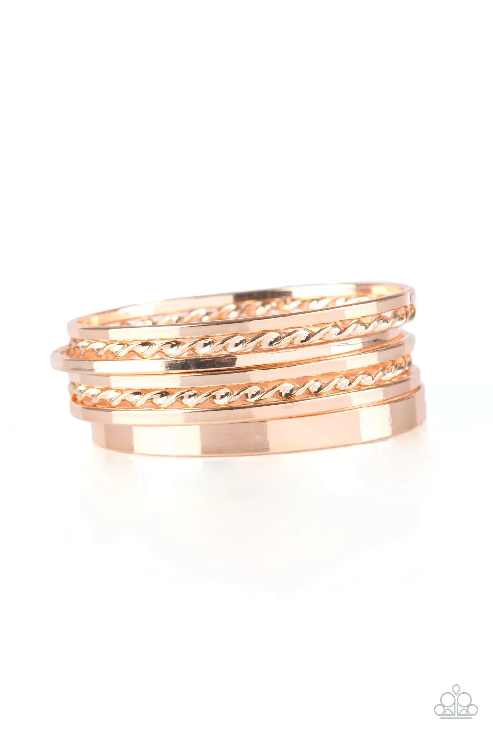 Paparazzi Bracelet ~ Basic Blend - Rose Gold