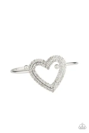 Paparazzi Bracelet ~ Heart Opener - White