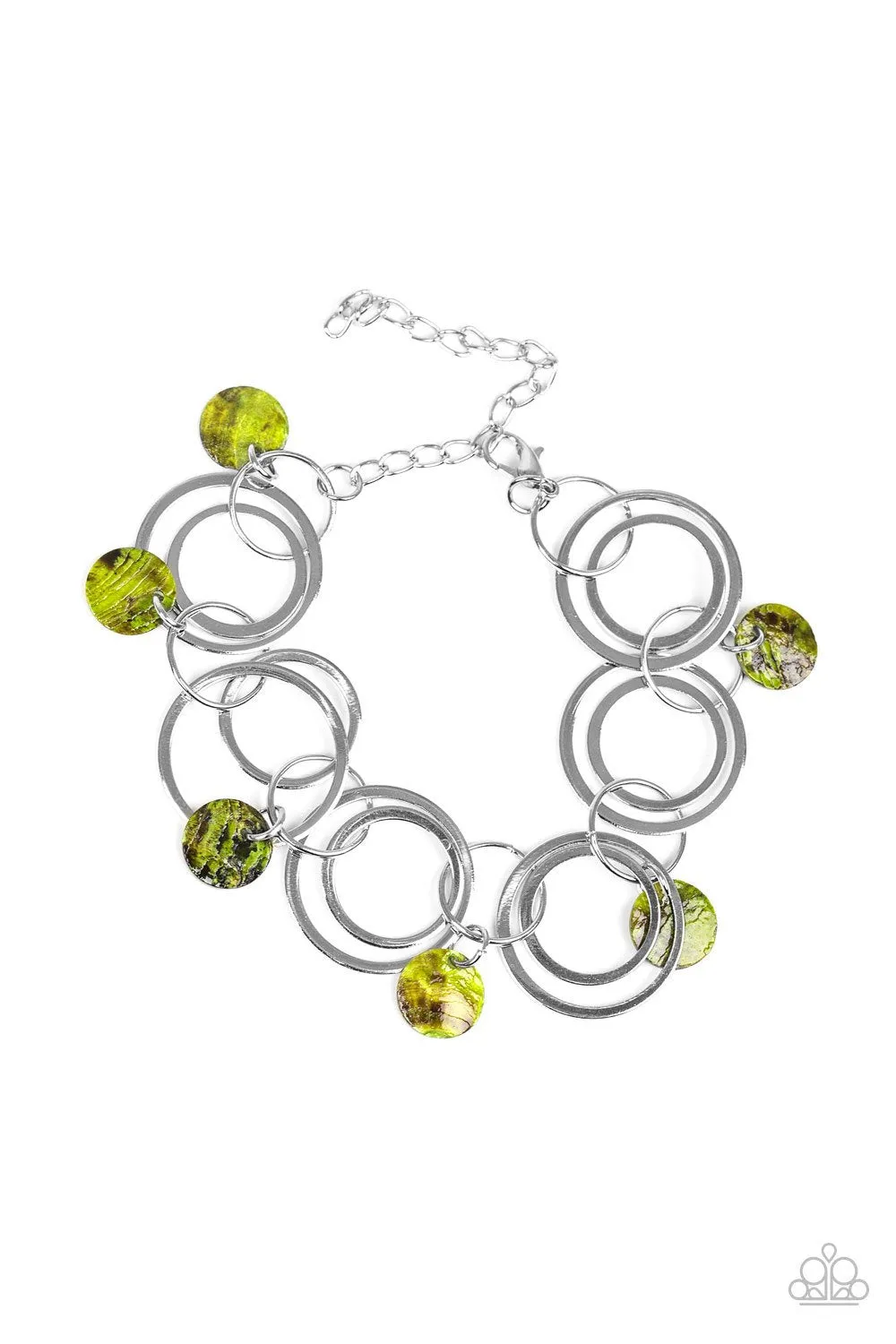 Paparazzi Bracelet ~ Total SHELL-Out - Green