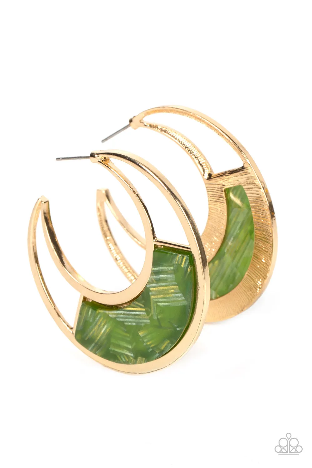 PAPARAZZI Contemporary Curves - Green EARRINGS