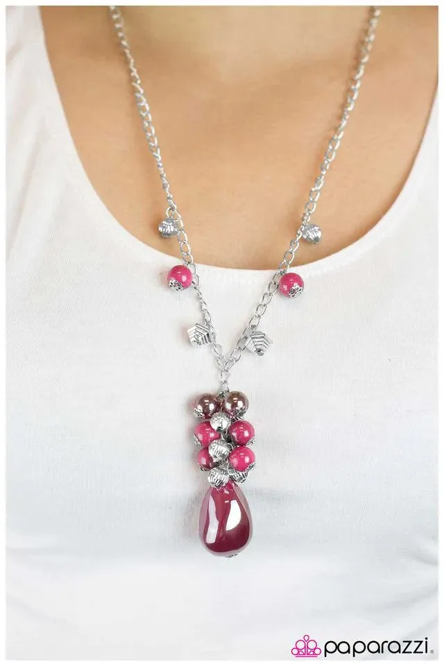 Paparazzi Necklace ~ Along For The Ride - Pink