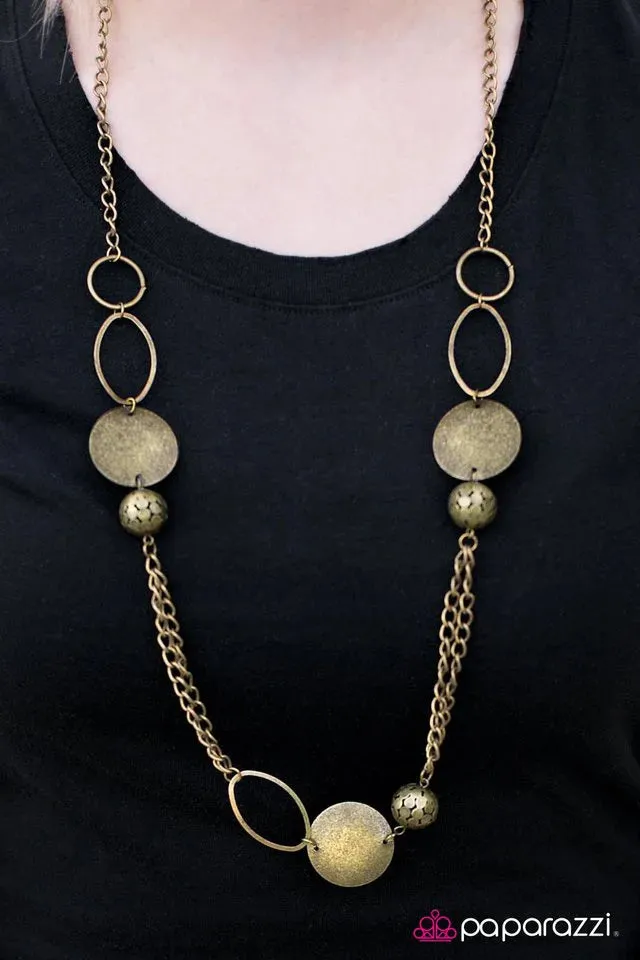 Paparazzi Necklace ~ Back To The Future - Brass