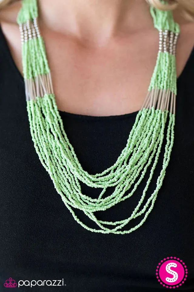 Paparazzi Necklace ~ Let It BEAD - Green