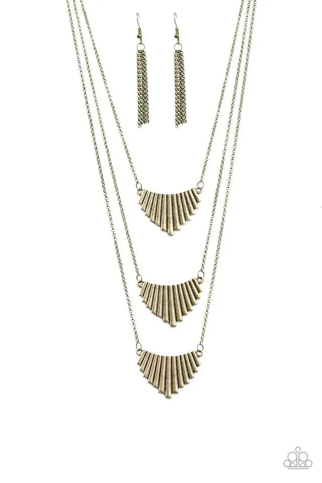 Paparazzi Necklace ~ Uphill Battle - Brass