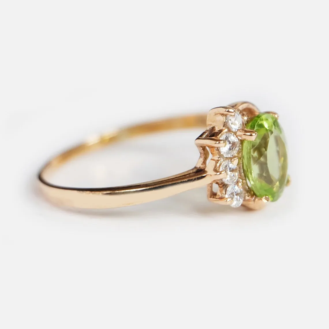 Peridot Engagement Ring - 14k Gold Vermeil Ring - Peridot Statement Ring