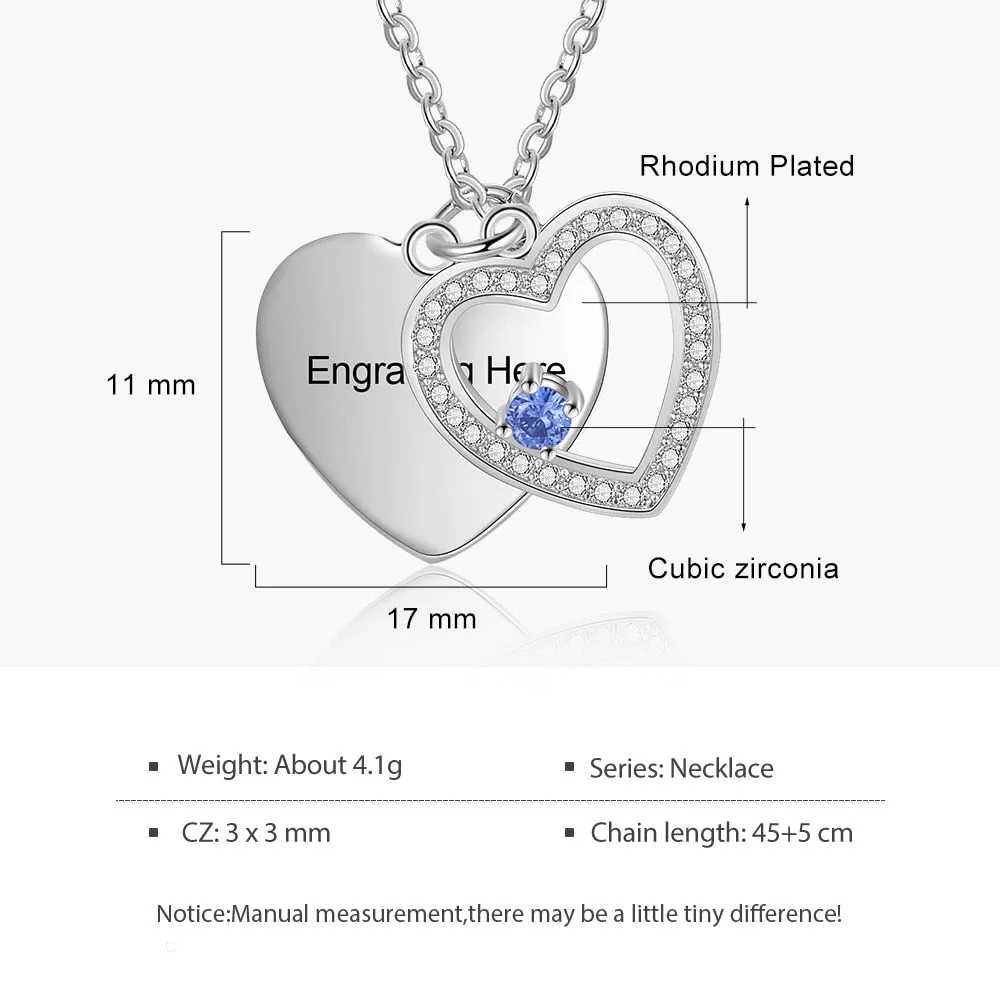 Personalized Engraving Name Zirconia Necklace