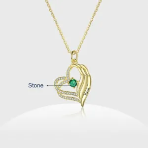 Personalized Gold Color Heart Necklace