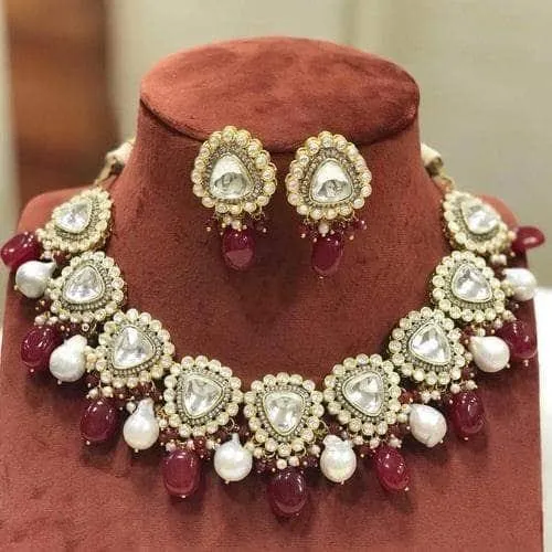 Polki Kundan Set Natural Stone