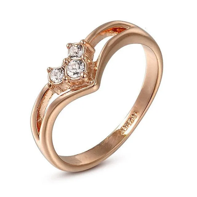 Real Italina Rigant Austrian Crystal 18KRGP gold Plated Rings for Women Zirconia Fashion healthy Anti Allergies